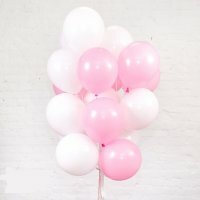 Воздушные шары белые и розовые (12"/30 см)